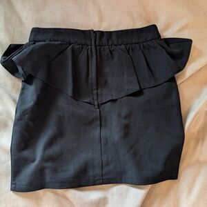 Valleygirl Black Pencil Skirt with Ruffle Accent